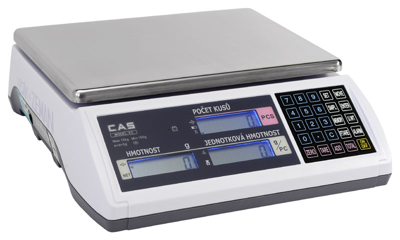 Počítací váha CAS EC-6 kg se zákaz. displejem, ES ověření (Počítací váha ověřitelná CAS EC do 6kg se zákaz. displejem)