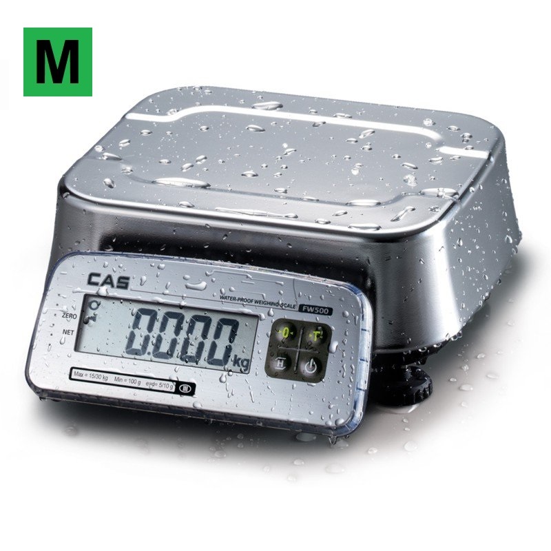 Voděodolná stolní váha CAS FW-500 15kg (Stolní gastro váha CAS FW-500 15kg)