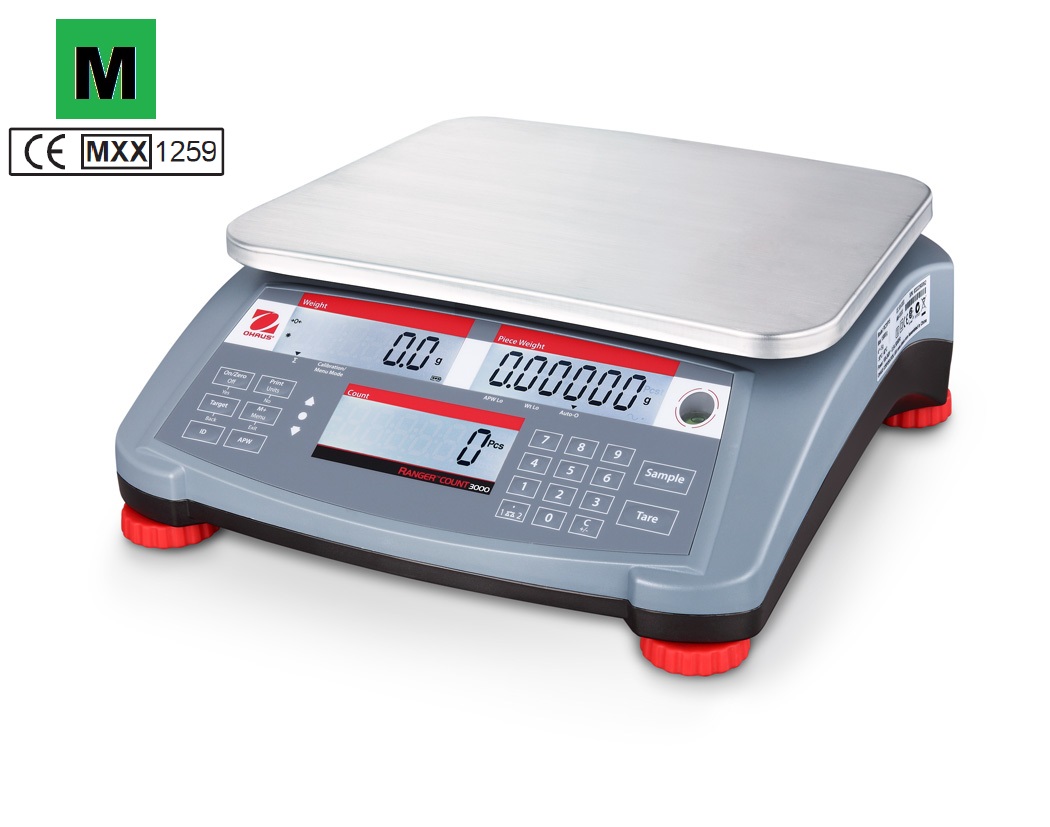 Počítací váha Ranger® Count 3000 do 3 kg s ověřením (Počítací váha Ranger® Count 3000 s váživostí do 3 kg , cejchovaná)