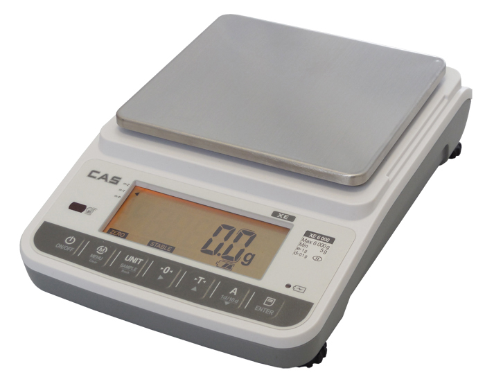 Laboratorní přesná váha CAS XE-H 3000g, technologická (Laboratorní váha CAS XE-H pro kontrolní vážení s vysokou přeností a bezdotykovým ovládáním)